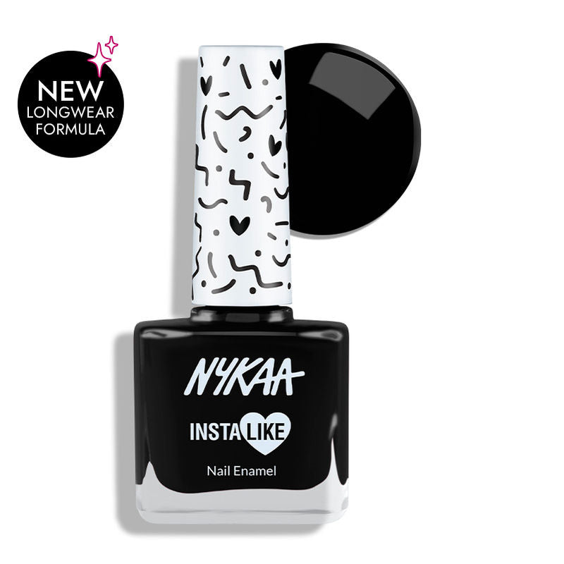 Nykaa InstaLike Long Lasting Nail Enamel - Black Friday 371|9 ml|MRP 119