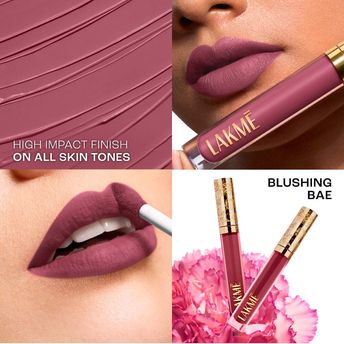 Lakm? Rouge Bloom Matte Liquid Lipstick ï¿½ Blushing Bae 204|3.5 ml|MRP 1199