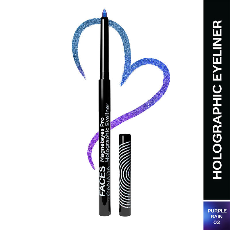 Faces Canada Magneteyes Pro Holographic Eyeliner - Purple Rain 03|0.25 gms|MRP 699