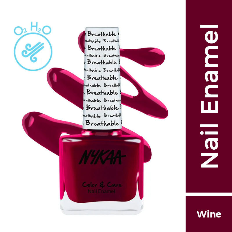 Nykaa Breathable Nail Enamel - Wine Unwind - 326|9 ml|MRP 229