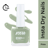 Nykaa Insta Dry Fast Drying Nail Enamel Polish Pista Poll 357 - Pista|9 ml|MRP 229