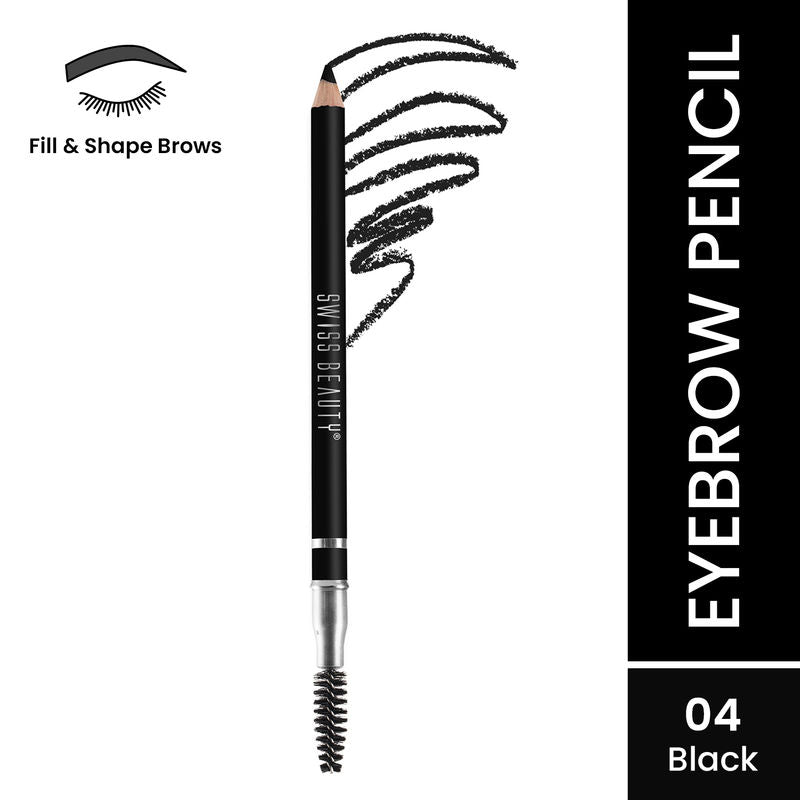 Swiss Beauty Eyebrow Pencil 04 Black|1.5 gms|MRP 99