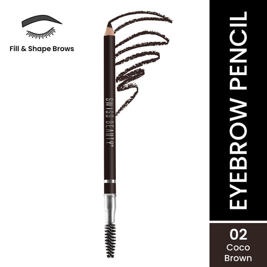 Swiss Beauty Eyebrow Pencil  02 Coco Brown|1.5 gms|MRP 99