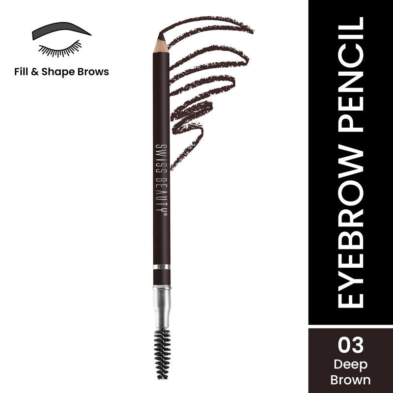 Swiss Beauty Eyebrow Pencil  03 Deep Brown|1.5 gms|MRP 99