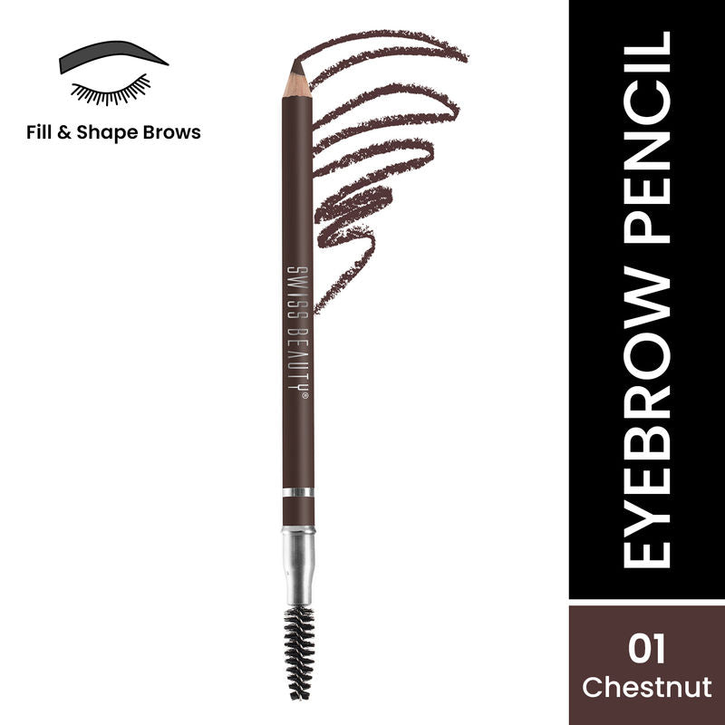 Swiss Beauty Eyebrow Pencil 01 Chestnut|1.5 gms|MRP 99