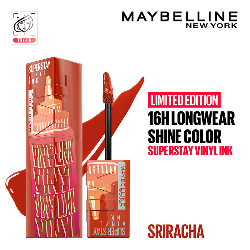 Maybelline Superstay Vinyl Ink Liquid Lipstick � 205 Sriracha|4.2 ml|MRP 849