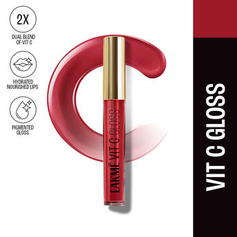 Lakmï¿½ Superglow Vitamin C Lip Gloss ï¿½ Cherry Red|2.5 ml|MRP 350