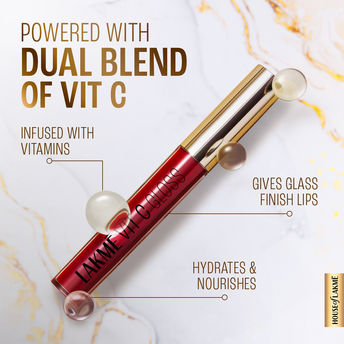 Lakmï¿½ Superglow Vitamin C Lip Gloss ï¿½ Cherry Red|2.5 ml|MRP 350