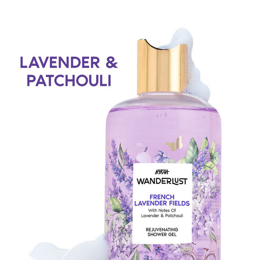 Nykaa Wanderlust French Lavender Floral Perfume Body Wash with Lavender And Patchouli for Hydrated Skin|250 ml|MRP 399