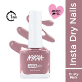 Nykaa Insta Dry Fast Drying Nail Enamel Polish Rose Room 345 - Dusty Pink|9 ml|MRP 229