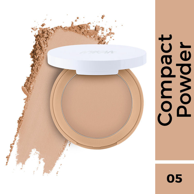 Nykaa All Day Matte 12Hr Oil Control Face Compact Powder With SPF 15 PA ++ - Olive 05|8 gms|MRP 269