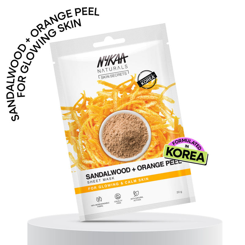 Nykaa Sandalwood+Orange Peel Sheet Mask|20 ml|MRP 100