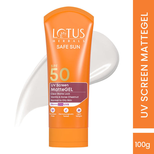Lotus Herbals SafeSun UV Screen Matte Gel Sunscreen SPF 50|100 gms|MRP 585
