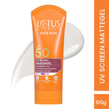 Lotus Herbals SafeSun UV Screen Matte Gel Sunscreen SPF 50|100 gms|MRP 585