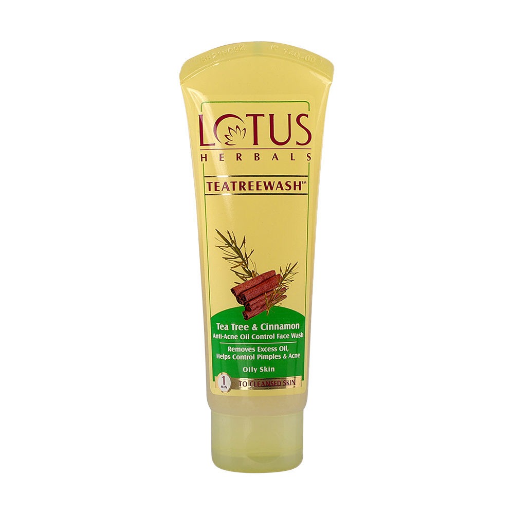 Lotus Herbals Tea Tree And Cinnamon Anti Acne Oil Control Face Wash|80 gms|MRP 140