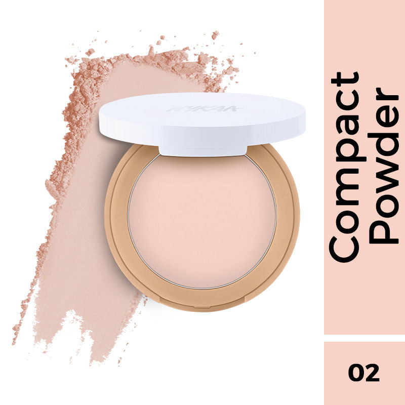 Nykaa All Day Matte 12Hr Oil Control Face Compact Powder With SPF 15 PA ++ - Vanilla 02|8 gms|MRP 269