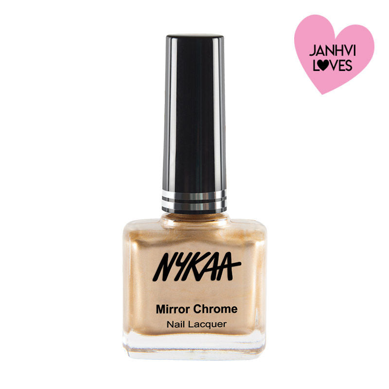 Nykaa Metallic Chrome Long Lasting Nail Enamel - Sun-Kissed Gold 166|9 ml|MRP 249