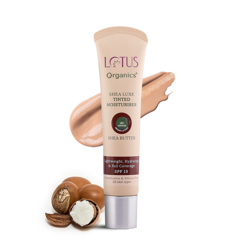 Lotus Organics Shea Luxe Tinted Moisturizer With SPF 15 - M2 Medium|40 gms|MRP 485