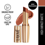 Lakm? 9 To 5 Powerplay Priming Matte Lipstick -MB2 Caramel Latte|3.6 gms|MRP 650