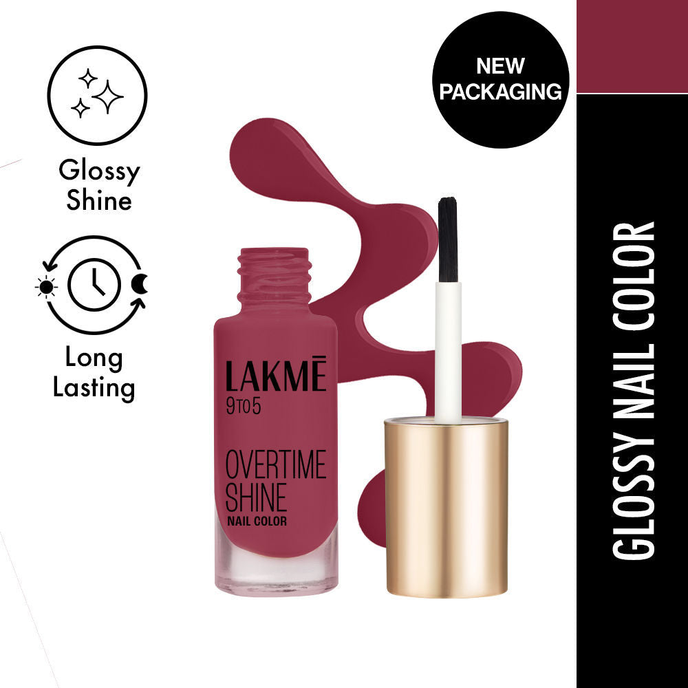 Lakm? 9to5 Primer + Gloss Nail Color -Scarlet Blaze|6 ml|MRP 240