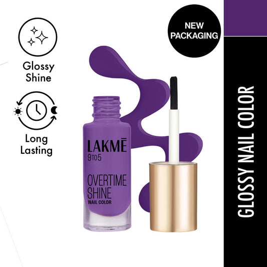 Lakm? 9to5 Primer + Gloss Nail Color -Purple Magic|6 ml|MRP 240