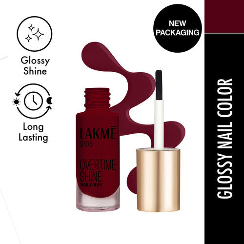Lakme 9 to 5 Primer + Gloss Nail Color ï¿½ Smokey Crimson|6 ml|MRP 260