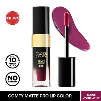 Faces Canada Comfy Matte Pro Liquid Lipstick - Raise Your Wine 03|5.5 ml|MRP 699