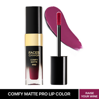 Faces Canada Comfy Matte Pro Liquid Lipstick - Raise Your Wine 03|5.5 ml|MRP 699
