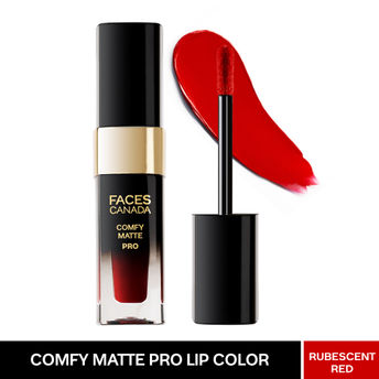 Faces Canada Comfy Matte Pro Liquid Lipstick - Rubescent Red 04|5.5 ml|MRP 699
