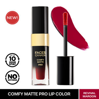 Faces Canada Comfy Matte Pro Liquid Lipstick - Revival Maroon 14|5.5 ml|MRP 699