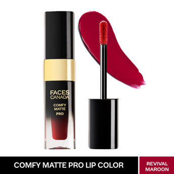 Faces Canada Comfy Matte Pro Liquid Lipstick - Revival Maroon 14|5.5 ml|MRP 699