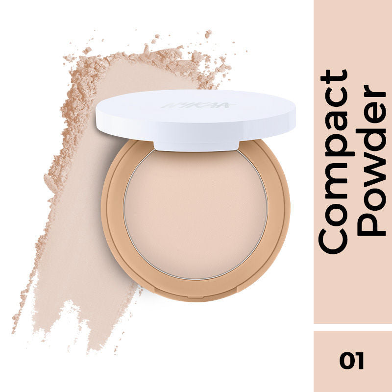 Nykaa All Day Matte 12Hr Oil Control Face Compact Powder With SPF 15 PA ++ - Ivory 01|8 gms|MRP 269