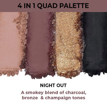 Nykaa Eyes On Me 4 in 1 Quad 01 Eyeshadow Palette - Night Out|5 gms|MRP 375