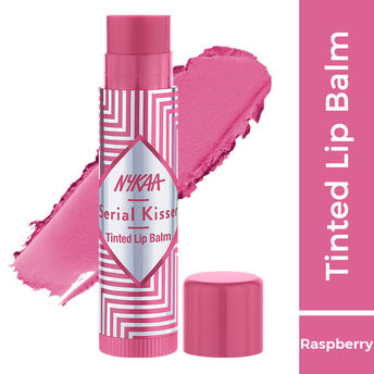 Nykaa Serial Kisser Moisturising Tinted Lip Balm With Shea Butter & Vitamin E - Raspberry Deep Pink|4.8 gms|MRP 199