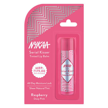 Nykaa Serial Kisser Moisturising Tinted Lip Balm With Shea Butter & Vitamin E - Raspberry Deep Pink|4.8 gms|MRP 199