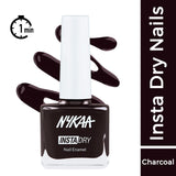 Nykaa Insta Dry Fast Drying Nail Enamel Polish Throwback Taupe 333 - Charcoal|9 ml|MRP 229