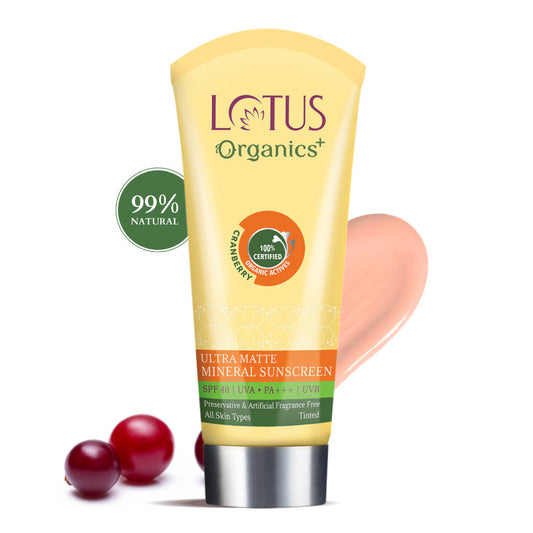 Lotus Organics Ultra Matte Mineral Sunscreen SPF 40|100 gms|MRP 695