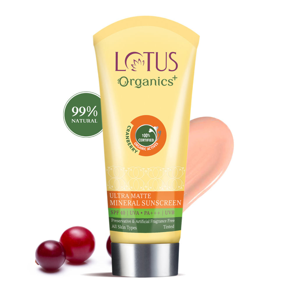 Lotus Organics Ultra Matte Mineral Sunscreen SPF 40|50 gms|MRP 375