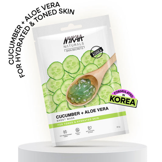 Nykaa Cucumber+Aloe Vera Sheet Mask|20 ml|MRP 100