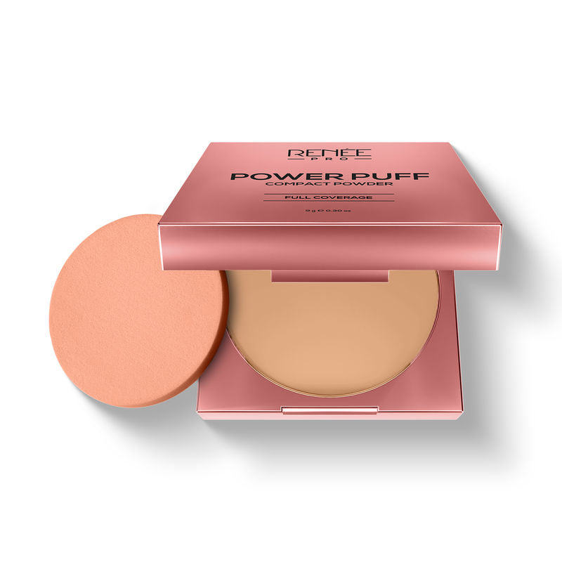Renee PRO Power Puff Compact Powder - 060 Strength|9 gms|MRP 699