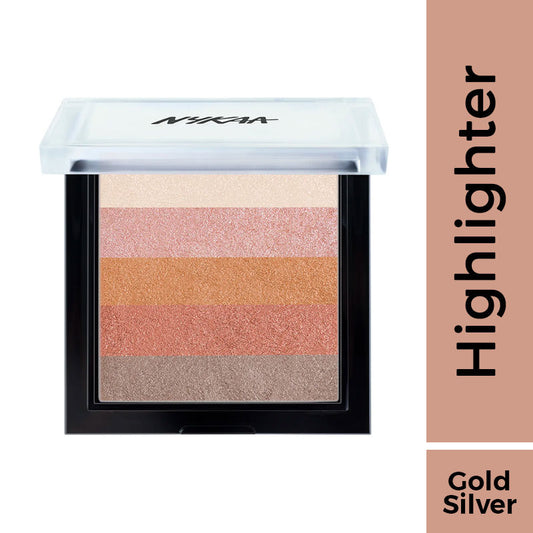 Nykaa Glow Goals! Shimmer Brick Highlighter Palette - Shimmer Rays|7.5 gms|MRP 699