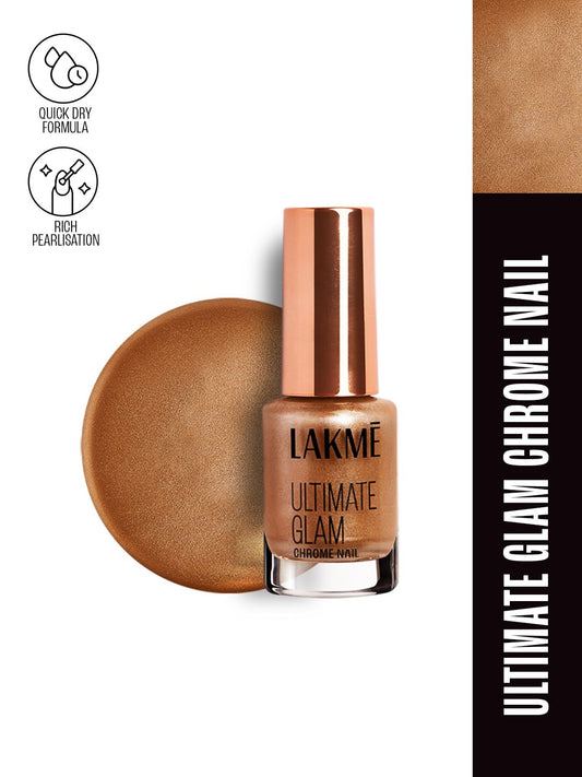 Lakme Ultimate Glam Chrome Metallic Finish Nail Paint ï¿½ CH1 Copper|6 ml|MRP 215