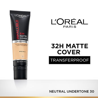 L�Or�al 32H Matte Cover Liquid Foundation � 30 Neutral Undertone|30 ml|MRP 899