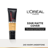 L�Or�al 32H Matte Cover Liquid Foundation � 240 Warm Undertone|30 ml|MRP 999