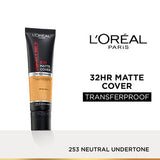L�Or�al 32H Matte Cover Liquid Foundation � 253 Neutral Undertone|30 ml|MRP 999