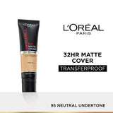 L�Or�al 32H Matte Cover Liquid Foundation � 95 Neutral Undertone|30 ml|MRP 899