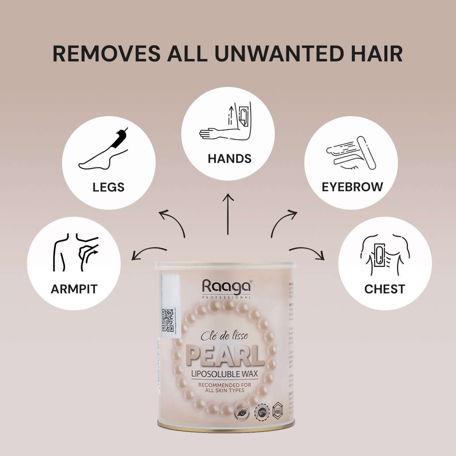 Raaga Professional Pearl Liposoluble Body Wax |800 ml|MRP 1455