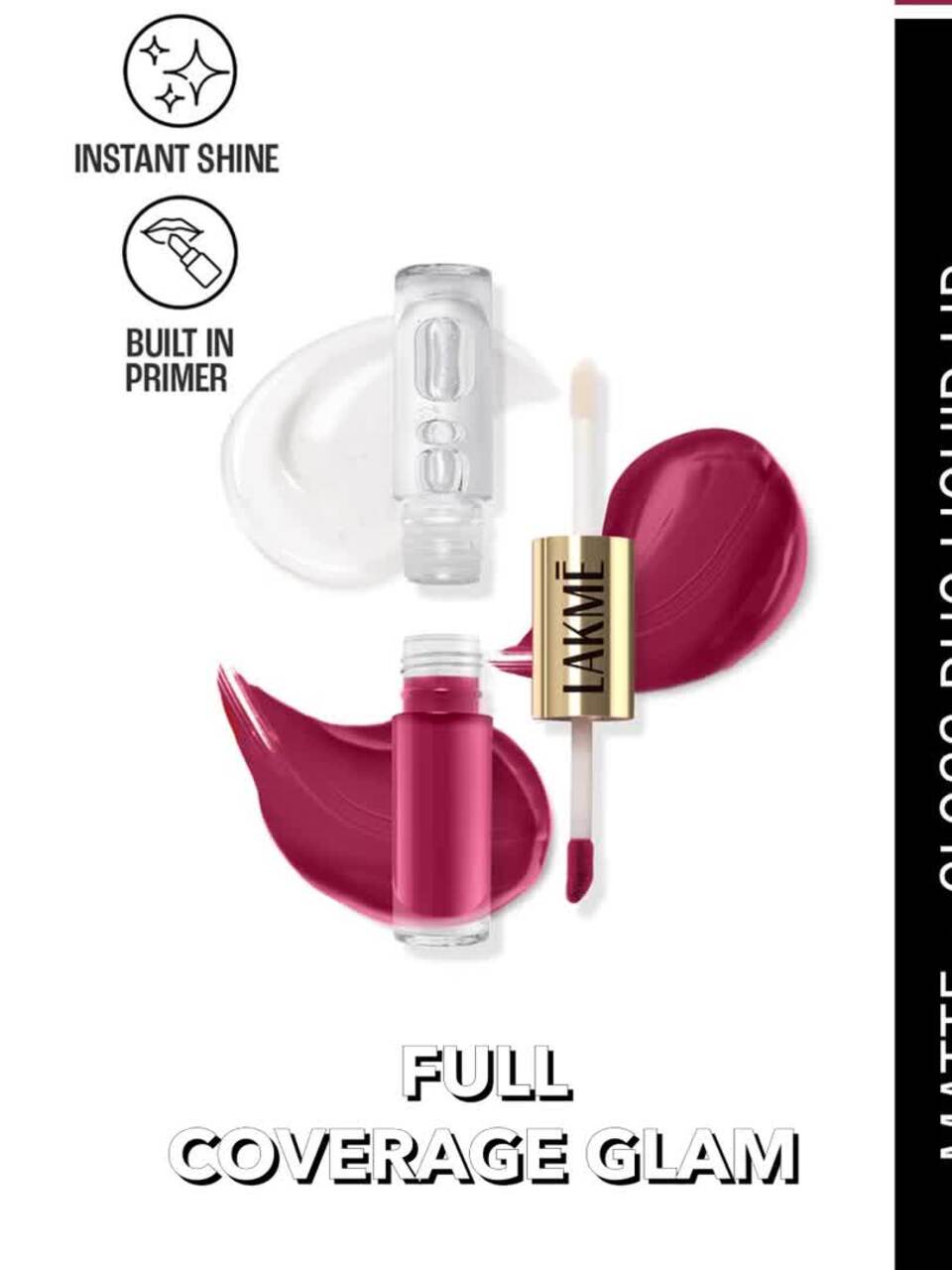 Lakme 9 to 5 Matte to Glass 2-in-1 Liquid Lipstick ï¿½ Fuchsia Pink|7.6 ml|MRP 650