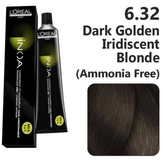 L'Oreal Professionnel Paris Inoa 6.32 Ammonia-Free Hair Colour(Dark Golden Iridiscent Blonde)|60 gms|MRP 565