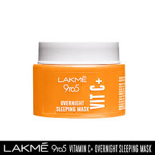 Lakme 9 to 5 Vit C+ Overnight Sleeping Mask ï¿½ Restores Skin Glow|50 gms|MRP 649